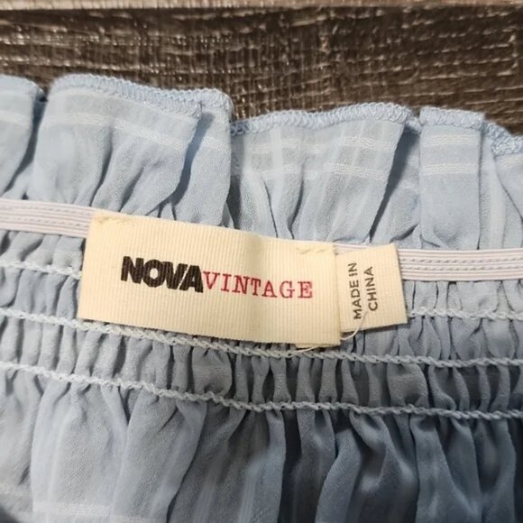 Fashion Nova Sky Blue Smocked Crop Top - Picture 2 of 4